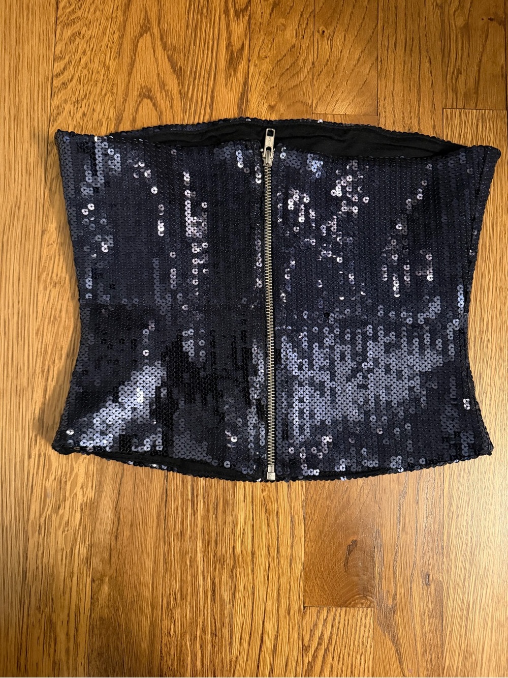 Reformation Black Sequin Boob Tube size 2 - Picture 2 of 6